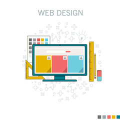 Web design of desktop.