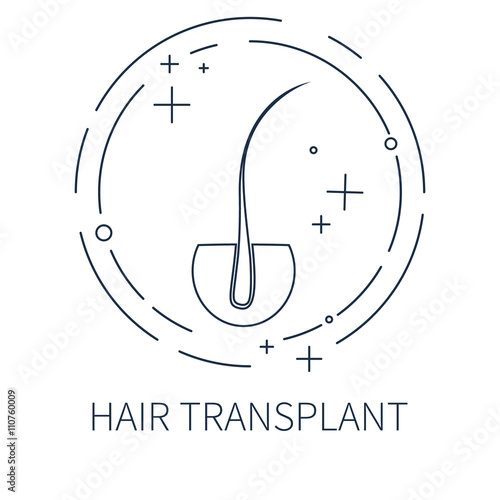 Hair Transplant Logo Template Made In Line Style Hair Loss