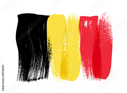 Fotografía Belgium colorful brush strokes painted flag.