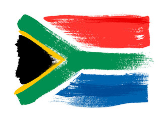 Sticker - South Africa colorful brush strokes painted flag.