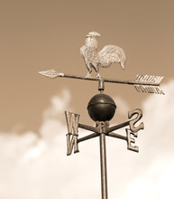  Weathervane With Rooster Above An Arrow And The Four Cardinal P
