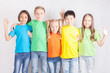 Group of multiracial funny children