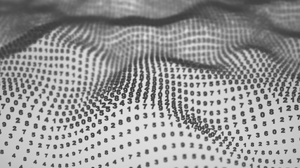 Wall Mural - digital waves. abstract raster graphic