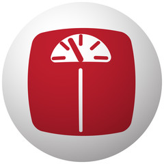Wall Mural - red personal scale icon on white ball