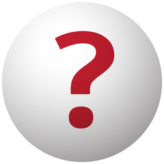 Wall Mural - Red Question Mark icon on white ball