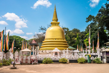 Cave in Dambulla, Sri Lanka. Cave temple has five caves under a vast overhanging rock and dates back to the first century BC.