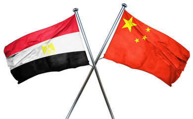 Wall Mural - Egypt flag  combined with china flag