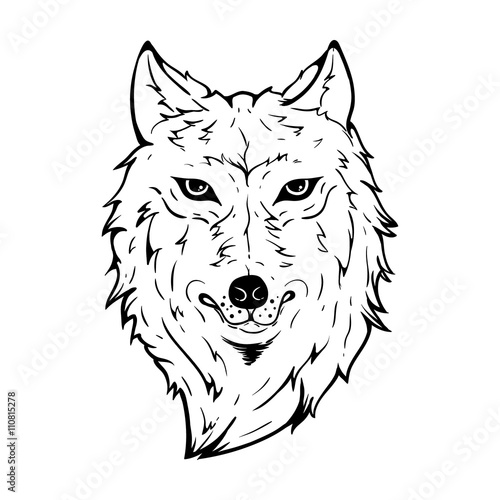 Wolf Head With Scary Face Using Line Art Style Buy This Stock Vector And Explore Similar Vectors At Adobe Stock Adobe Stock