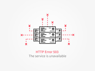 Error 503 page layout vector design. Website 503 page unavailable creative concept. Http 503 page (service is unavailable) creative design. Modern 503 page not found concept.