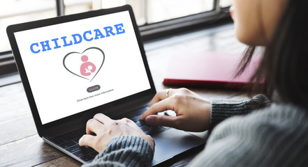 Wall Mural - care childcare love baby take care concept