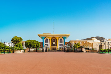 Al Alam Palace in Muscat, Oman. It was built in 1972. Al Alam means The Flag in Arabic. 