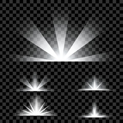 Creative concept Vector set of glow light effect stars bursts with sparkles isolated on black background. For illustration template art design, banner for Christmas celebrate, magic flash energy ray