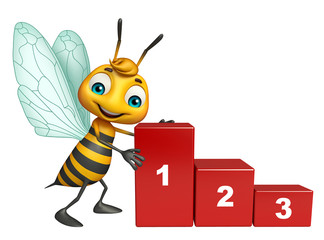 Poster - cute Bee cartoon character with level