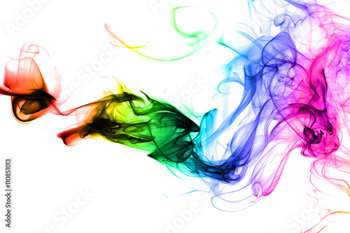 Colored Abstract Smoke Isolated On White Background Photo Acid