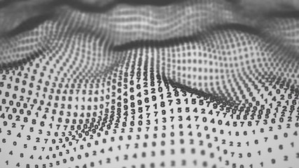 Wall Mural - Digital waves. Seamless loop abstract animation. 4k (4096x2304)
