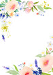 © InnaOgando - Watercolor flowers card template