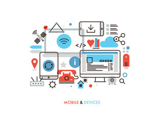 Aufkleber - Mobile and Devices Monoflat Illustration