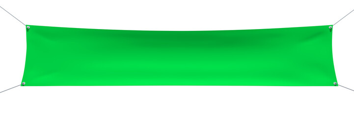 Wall Mural - green banner with ropes, place for your text