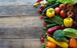 image of fresh vegetables on wooden background