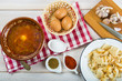 © Angel Simon - Sopa castellana o sopas de ajo tradicionales a base de pan, ajo, pimentón y huevo.