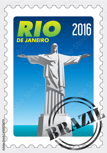 Cristo Redentor Christ The Redeemer On Stamp With Rubber Stamp It Is An Art Deco Statue Of Jesus Christ In Rio De Janeiro Brazil Vector Image Buy This Stock Vector