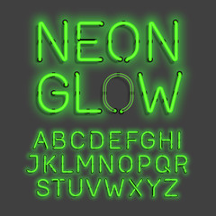 Wall Mural - Neon Glow alphabet 