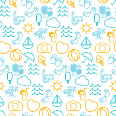 Seamless pattern  in stylish colors of traveling, tourism and va