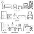 © Aleksandra Novakovic - Vector hand drawn home furniture outline icons 2