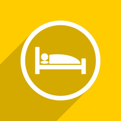 Poster - yellow flat design hotel modern web icon for mobile app and internet