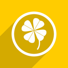 Aufkleber - yellow flat design four-leaf clover modern web icon for mobile app and internet