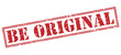 be original red stamp on white background