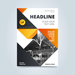 Wall Mural - Brochure design template, business layout, vector illustration. Cover and back side for flyer or magazine.