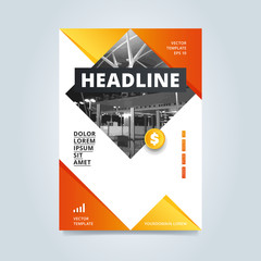 Wall Mural - Brochure design template, business layout, vector illustration. Cover and back side for flyer or magazine.