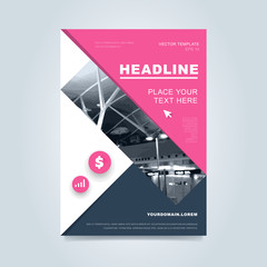 Wall Mural - Brochure design template, business layout, vector illustration. Cover and back side for flyer or magazine.