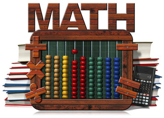 Abacus Blackboard Text Math Books and Calculator