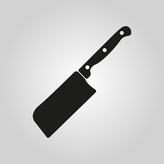 The knife for meat icon. Knife and chef, kitchen symbol.UI. Web. Logo. Sign. Flat design. App.