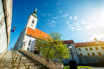 Wall Mural - Famous Saint Martin's cathedral in the old town of Bratislava city, Slovakia