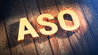 Acronym ASO on wood planks