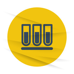 Wall Mural - Dark Test Tube icon label on wrinkled paper