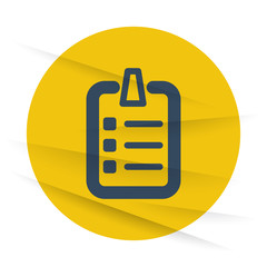 Wall Mural - Dark Checklist icon label on wrinkled paper