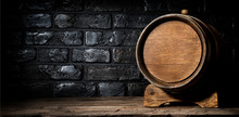Wooden Cask And Bricks