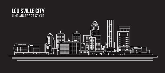 Canvas Print - Cityscape Building Line art Vector Illustration design - Louisville City