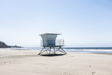 Lifeguard Tower On Beach, Mendocino County, California, USA