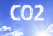 CO2 Cloud Word With A Blue Sky