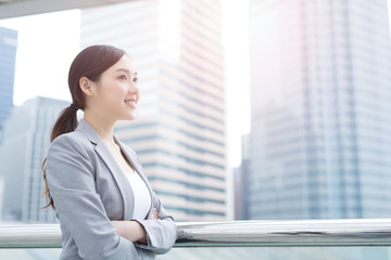 Poster - business woman smile and look