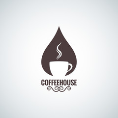 coffee cup drop logo vector background