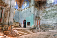 Derelict, Abandoned, Italian Church Interior.