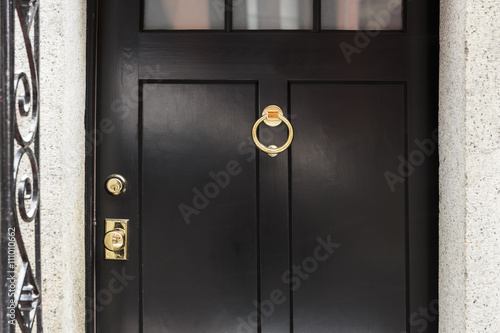 Black Front Door Close Up With Brass Door Knocker Buy This Stock Photo And Explore Similar Images At Adobe Stock Adobe Stock Brass door knockers in particular have evolved from being a good luck charm placed on the front doors to. close up with brass door knocker