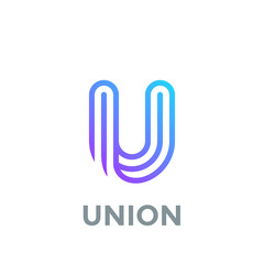 Letter U Logo design vector template. Font Lines Logotype