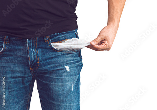 Fotomural Man in jeans with empty pocket